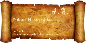 Auber Nikoletta névjegykártya
